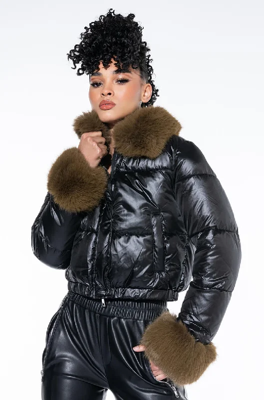 MAVERICK FAUX FUR PUFFER