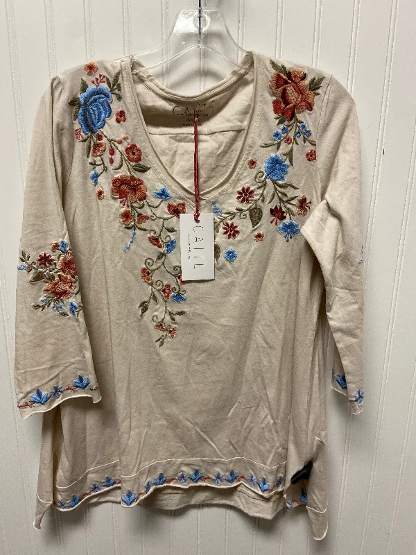 Top Long Sleeve By Clothes Mentor In Cream, Size: S