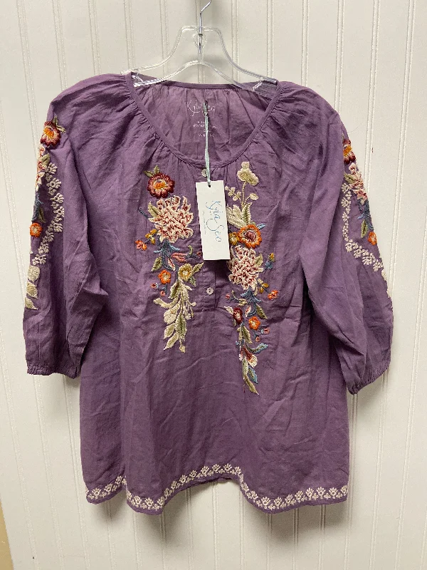 Top Long Sleeve By Clothes Mentor In Purple, Size: S