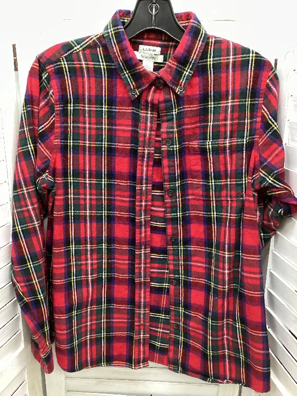 Top Long Sleeve By L.l. Bean In Plaid Pattern, Size: S