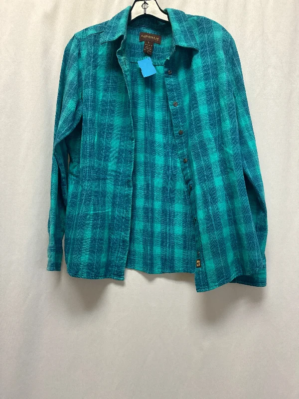 Top Long Sleeve By Clothes Mentor In Teal, Size: L