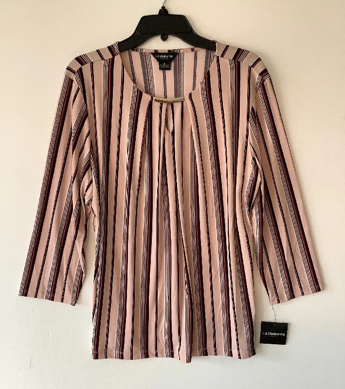 Top Long Sleeve By Liz Claiborne In Striped Pattern, Size: Xl