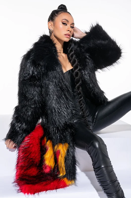 FEEL THE FLAME FAUX FUR JACKET