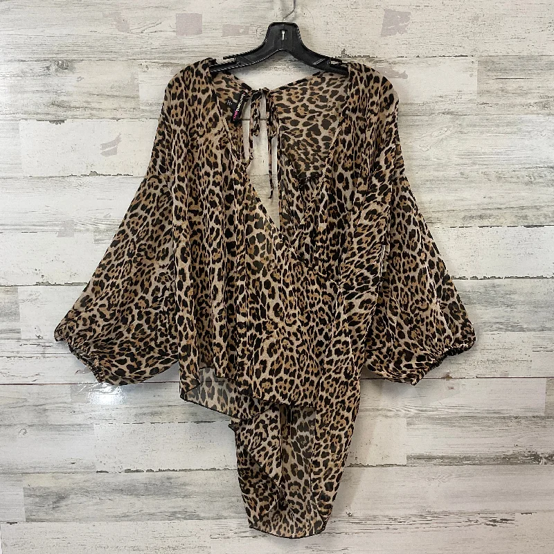 Blouse Short Sleeve By Heart And Soul In Animal Print, Size: 3x