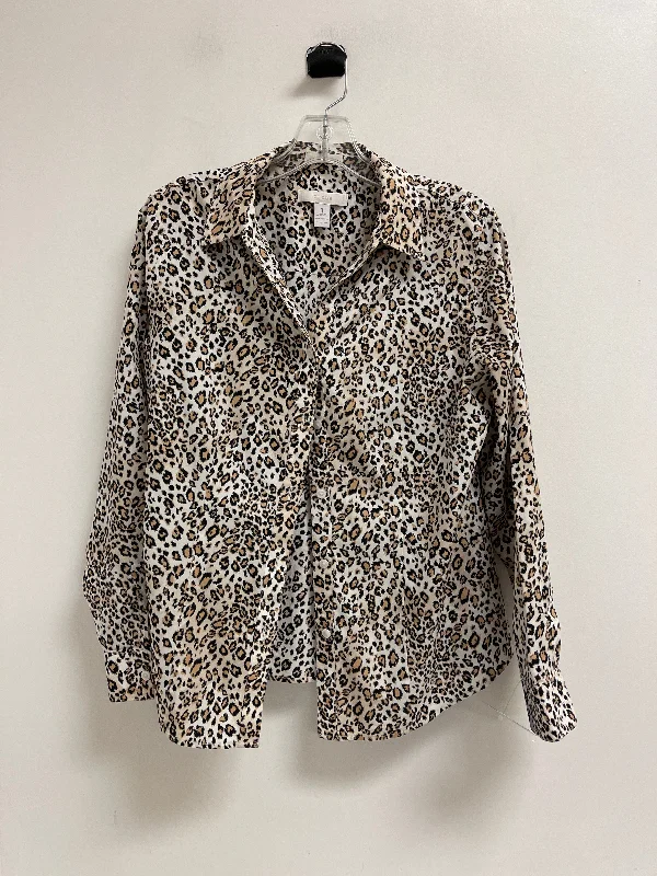 Blouse Long Sleeve By Chicos In Animal Print, Size: M