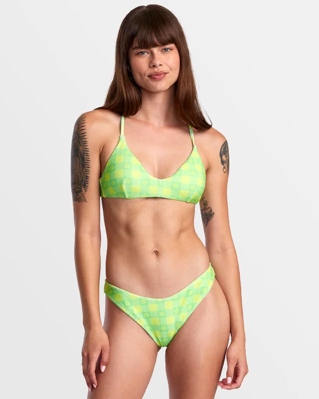 Picnic Crossback Triangle Bikini Top - Neon Green