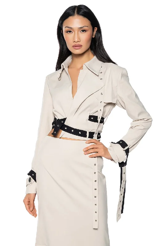 LINDEN CROP TRENCH JACKET