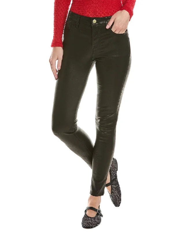 FRAME Denim Le Skinny De Jeanne Washed Black Leather Jean