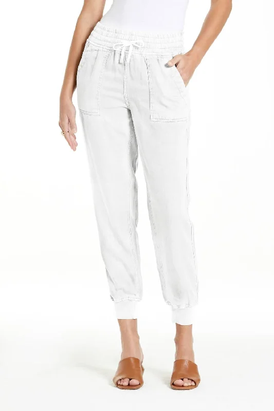 Jacey Super High Rise Cropped Jogger In White