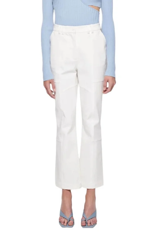 Jesslyn Cropped Flare Pants In White