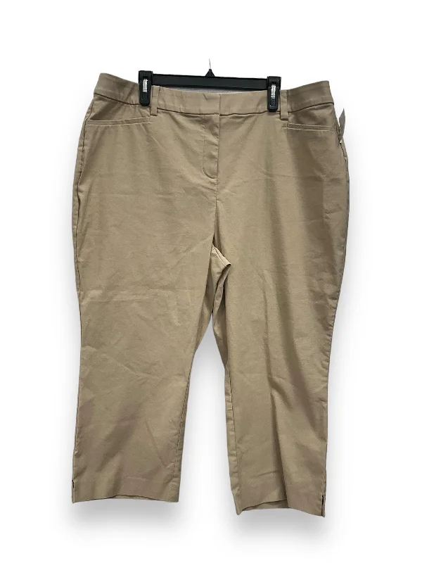 Pants Cropped By Lane Bryant In Tan, Size: 20