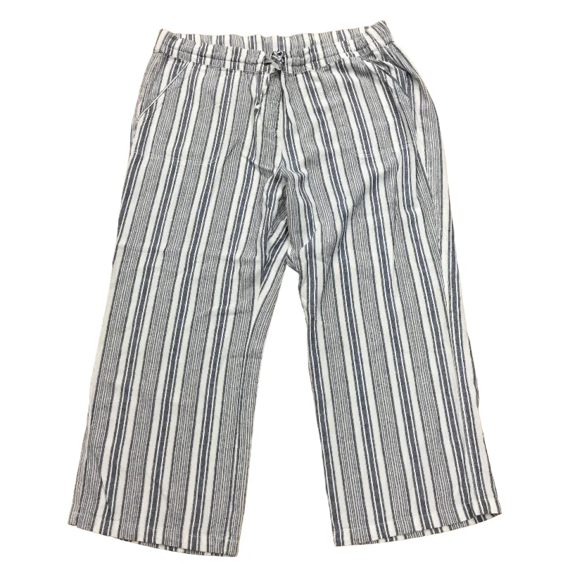 Pants Linen By Denim And Company In Striped Pattern, Size: 2x