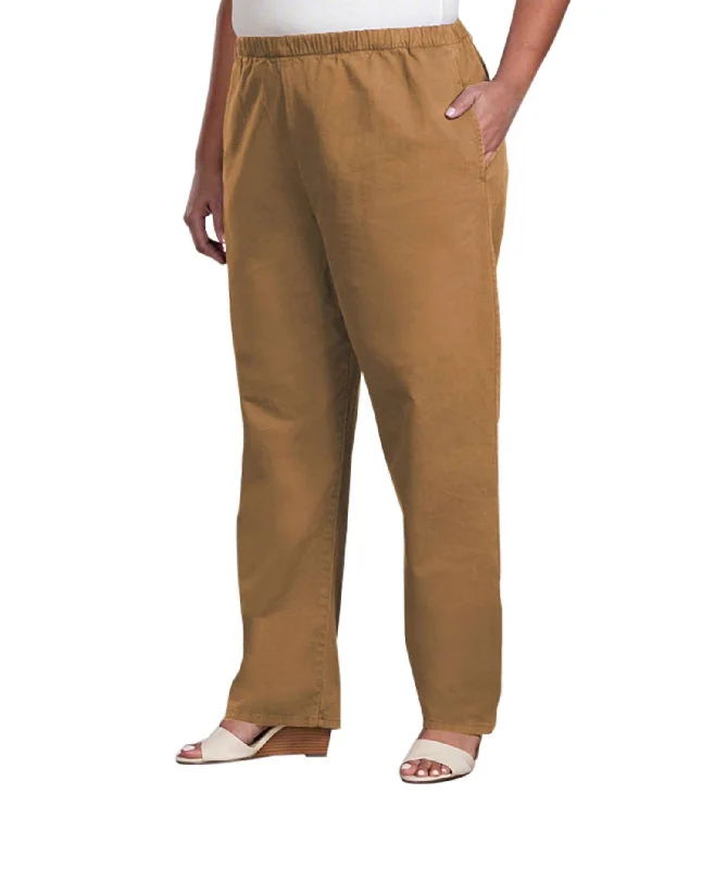 Relaxed Stretch Twill Pants - Plus In Tan