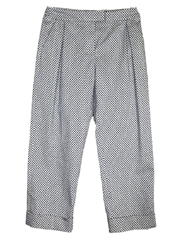 Women Dotted Stretch Pant In White/navy