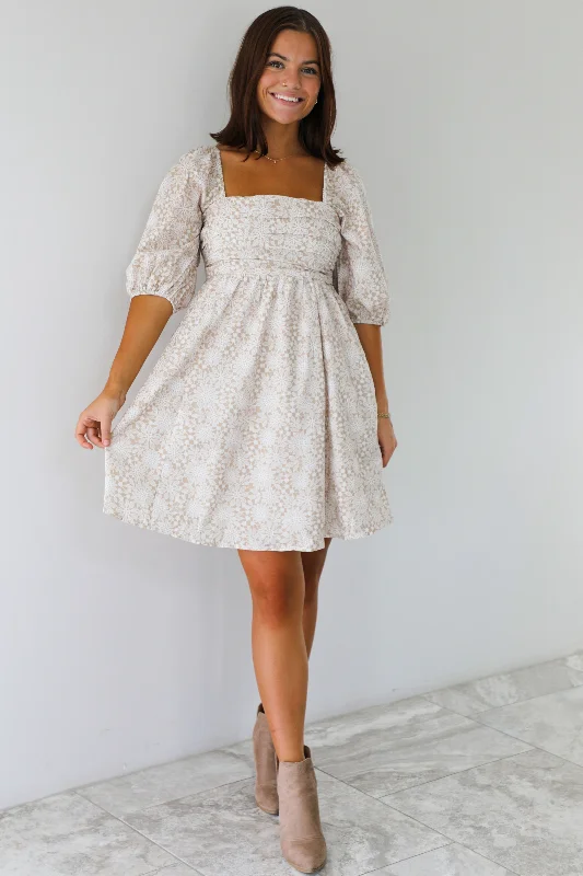 Dainty Darling Dress: Ivory/White