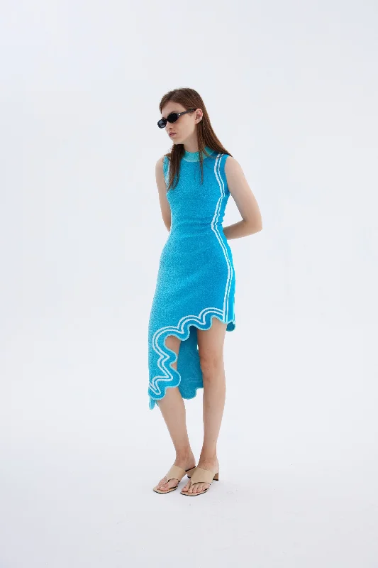 LYDIA WAVY ASYMMETRIC DRESS