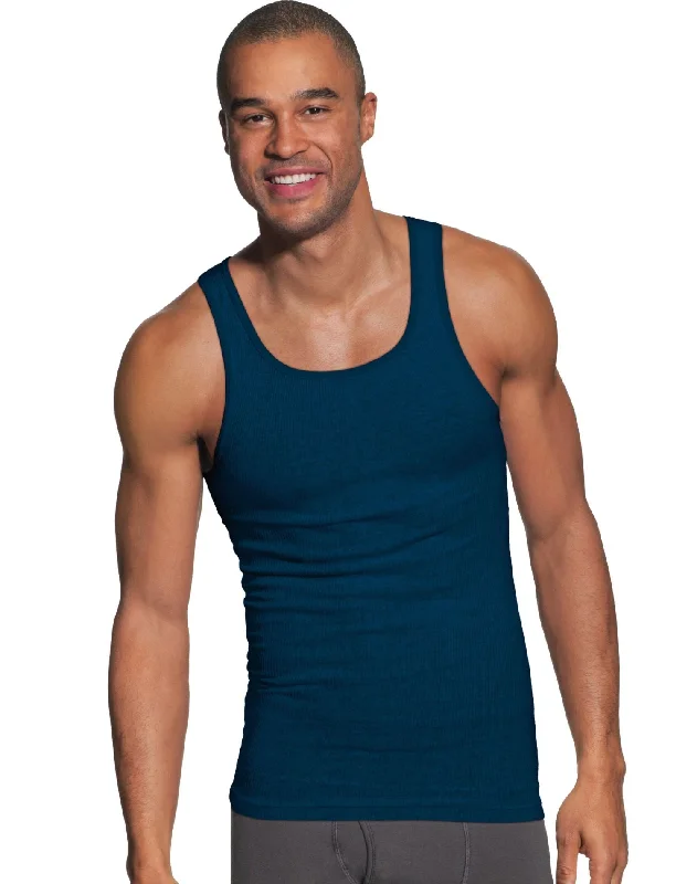 Hanes Mens FreshIQ ComfortSoft Dyed Assorted Tank Undershirt 2XL 4-Pack