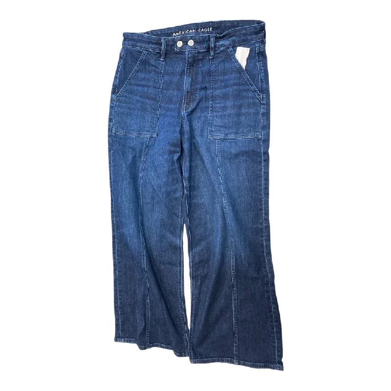 Jeans Wide Leg By American Eagle In Blue Denim, Size: 12