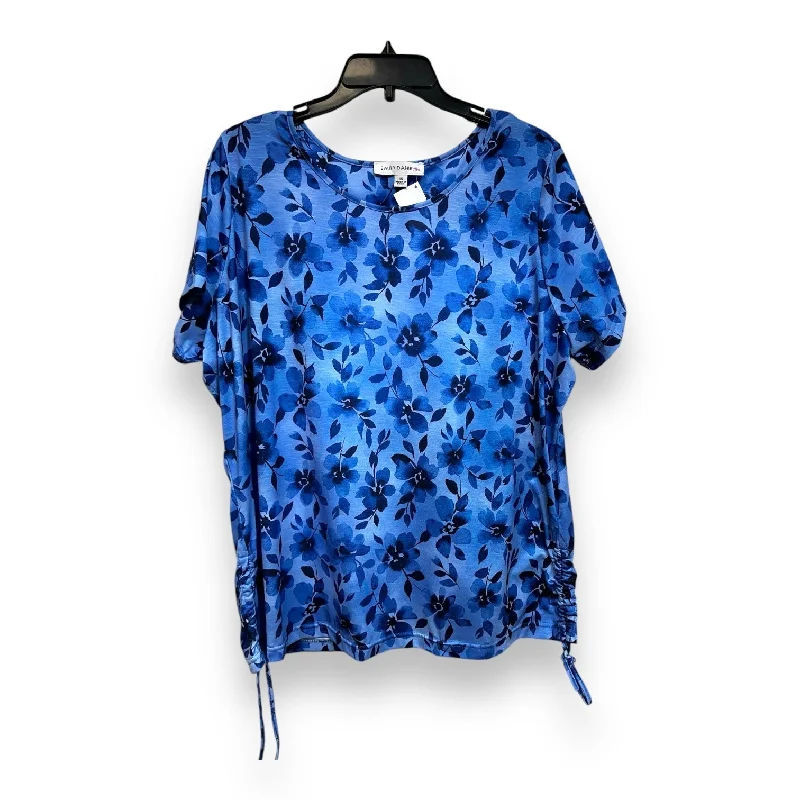 Top Short Sleeve Basic By Cme In Blue, Size: 1x