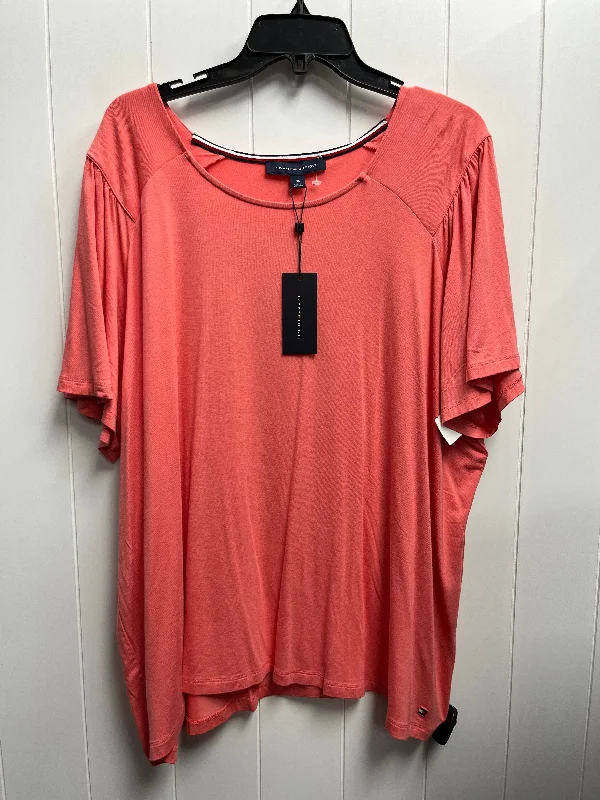 Top Short Sleeve Basic By Tommy Hilfiger In Orange, Size: 3x