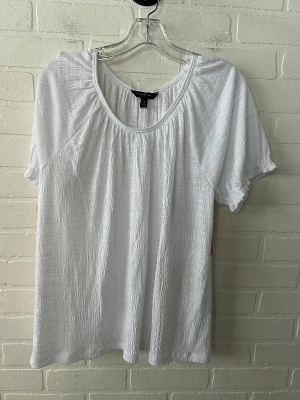 Top Short Sleeve By Banana Republic In White, Size: M