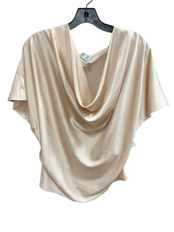 Top Short Sleeve By Glam In Beige, Size: L