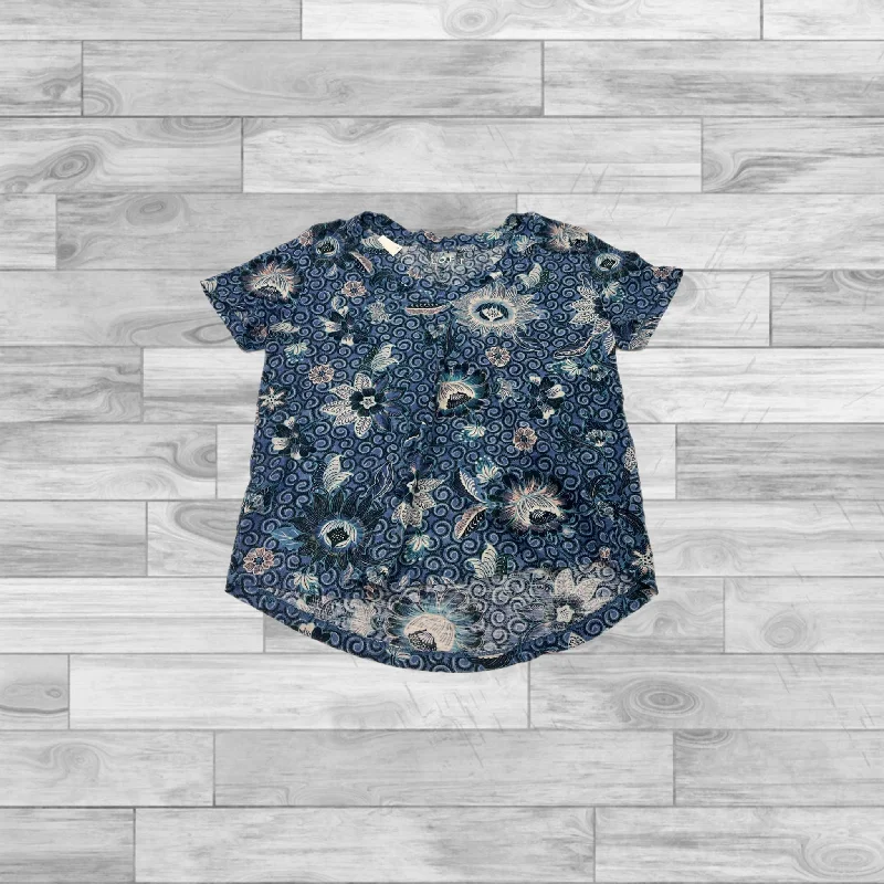 Top Short Sleeve By Loft In Blue, Size: S