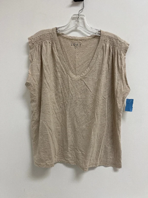 Top Short Sleeve By Loft In Cream, Size: Xl