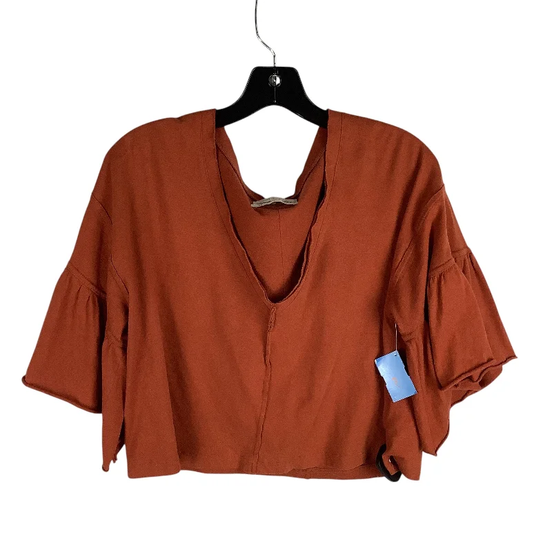 Top Short Sleeve By Urban Outfitters In Orange, Size: S